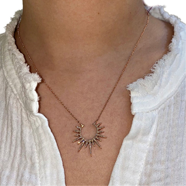 Rose Gold Starburst Diamond Necklace