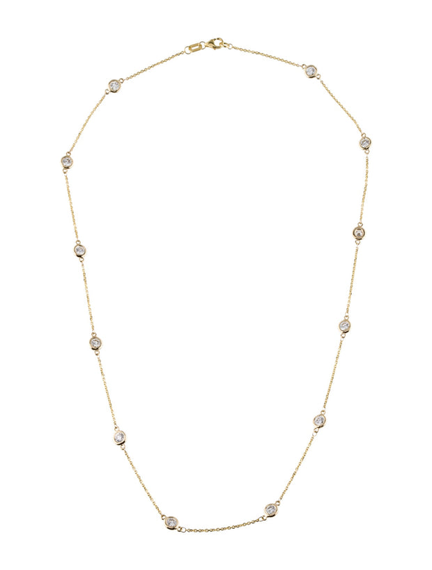 14K Diamond Station Necklace