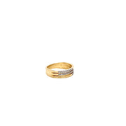 14K Gold 3 Row Band Diamond Ring