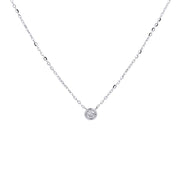 14 Karat White Gold Bezel Set Diamond Pendant