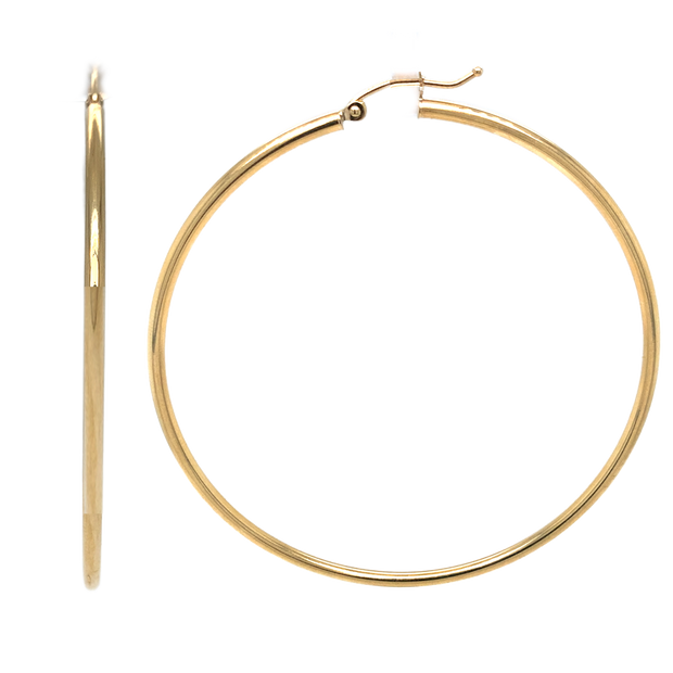 14K Yellow Gold Large Hoop Earrings