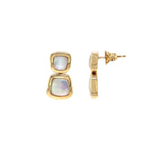 14K Yellow Gold Mother of Pearl Drop Earrings