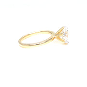 14K Yellow Gold 2.18ct Round Lab Grown Diamond Solitaire Engagement Ring