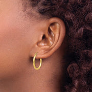 14K Gold Small 2MM Tube Hoop Earrings