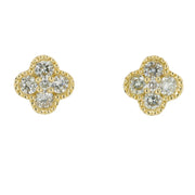 14 Karat Yellow Gold Quatrefoil Stud Earrings