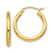 14K Gold Small 2.5MM Tube Hoop Earrings