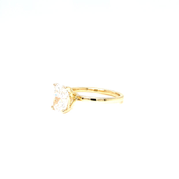 2.09ct Solitaire Laboratory Grown Elongated Cushion Cut Diamond Engagement Ring