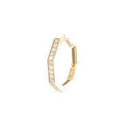 14K Yellow Gold Hexagon Hoop Earrings