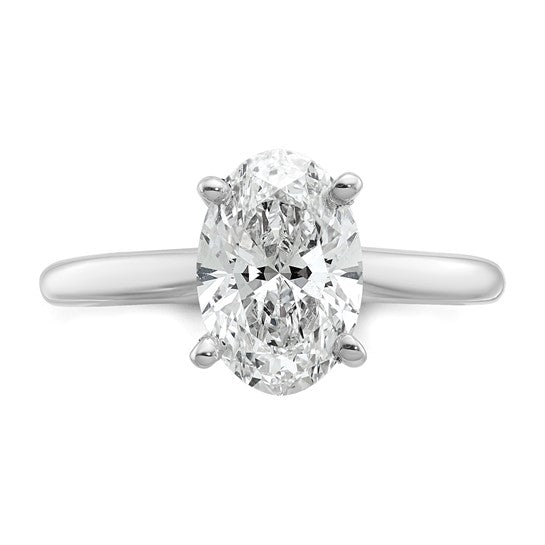 14K White Gold 2.00ct Solitaire Oval Lab Grown Diamond Engagement Ring