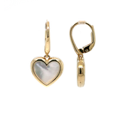 Mother of Pearl  Heart Drop Earrings