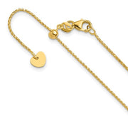 14K Gold Adjustable Wheat Chain 22"