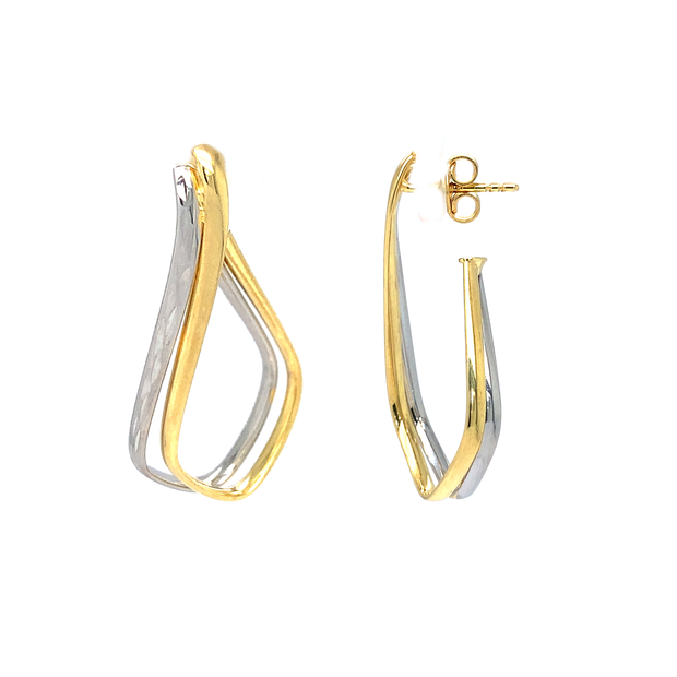 14K Two-Tone Dangle Earrings