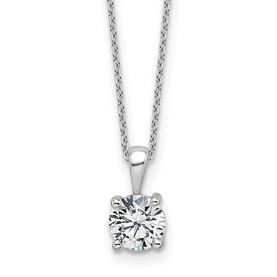 14K White Gold 1.00ct Lab Grown Diamond Solitaire Necklace