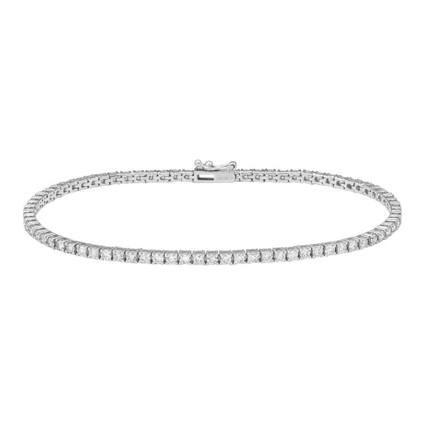 14K White Gold 2.00tw Natural Diamond Tennis Bracelet