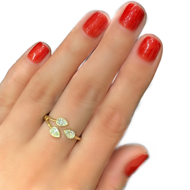 14k Yellow Gold 3-Stone Diamond Ring