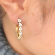 14K Pear Shape Laboratory Grown Diamond Hoop Earrings