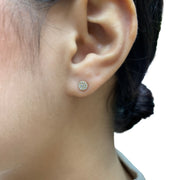 14K Gold Pave Disc Earrings