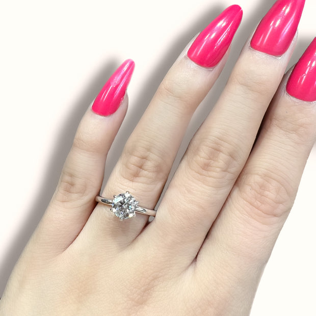 14K White Gold 1.09ct Solitaire Lab Grown Diamond Engagement Ring