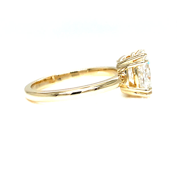 2.43ct Solitaire Laboratory Grown Elongated Cushion Cut Diamond Engagement Ring
