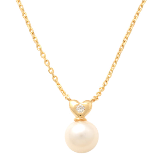 14K Yellow Gold Pearl Pendant Necklace