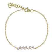 14K Yellow Gold Baguette Diamond Bar Bracelet