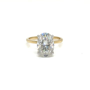 14K 3.08ct Solitaire Laboratory Grown Oval Diamond Engagement Ring