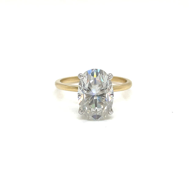 14K 3.08ct Solitaire Laboratory Grown Oval Diamond Engagement Ring
