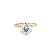 14K Yellow Gold 2.18ct Round Lab Grown Diamond Solitaire Engagement Ring