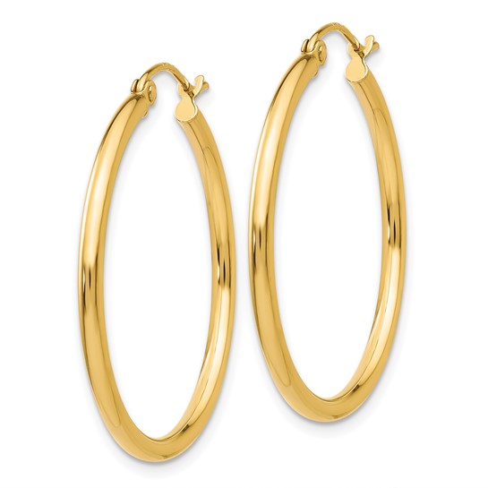 14K Gold 2MM Medium Tube Hoop