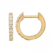 14k Yellow Gold Huggie Hoop Earrings