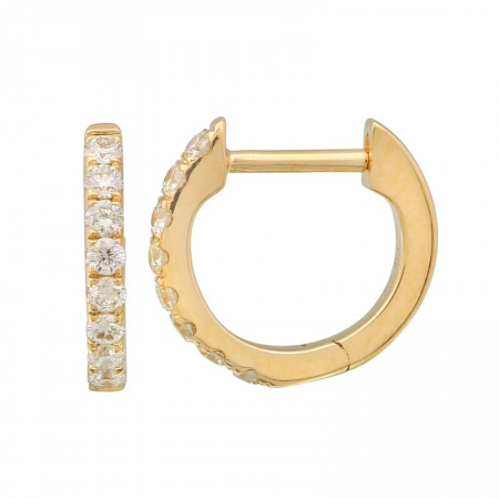 14k Yellow Gold Huggie Hoop Earrings