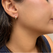 14k Small Channel-set Diamond Huggies