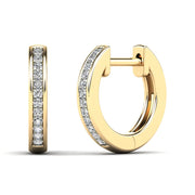 14k Small Channel-set Diamond Huggies