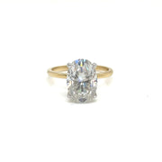 14K 3.10ct Solitaire Laboratory Grown Oval Diamond Engagement Ring