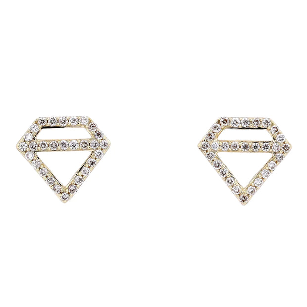14K "Diamond" Diamond Stud Earrings