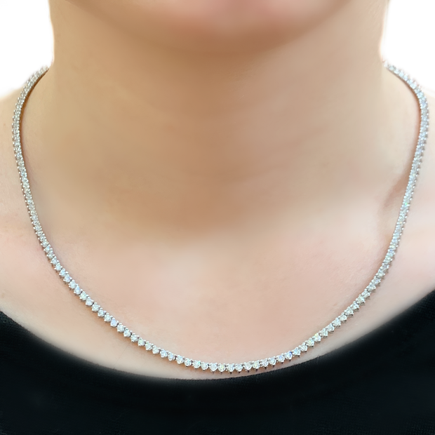 14K White Gold 4.00tw Tennis Necklace