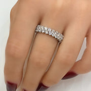 14K White Gold Double Row Fexible Diamond Band