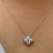 14K White Gold 4 Diamond Necklace