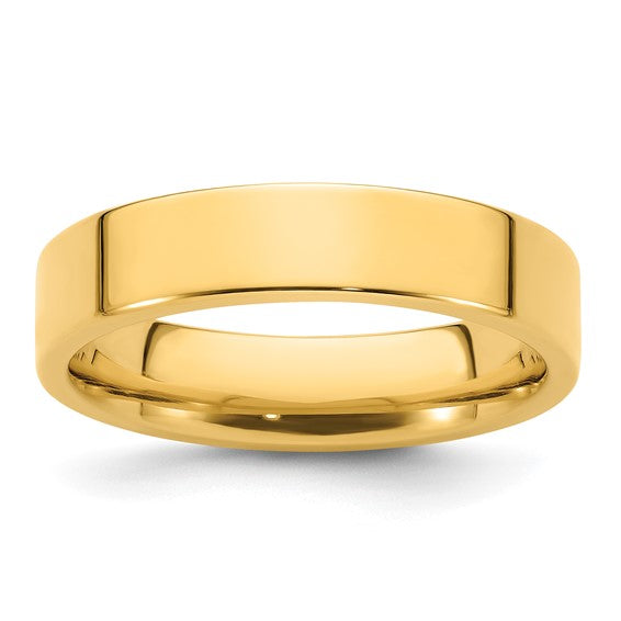5MM Yellow Gold Flat Wedding Band