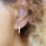 14K Yellow Gold Hexagon Hoop Earrings