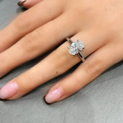14K White Gold 2.00ct Solitaire Oval Lab Grown Diamond Engagement Ring