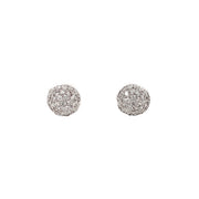 14K White Gold Pave Diamond Stud Earrings