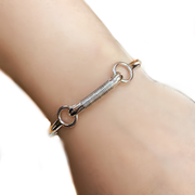 14K White Gold Hook and Eye Bangle Bracelet