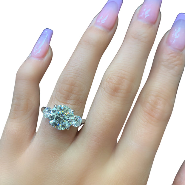 4.06ct tw Round 3 Stone Laboratory Grown Diamond Engagement Ring