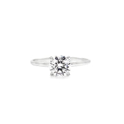 14K White Gold 1.00ct Round Solitaire Laboratory Grown Diamond Engagement Ring