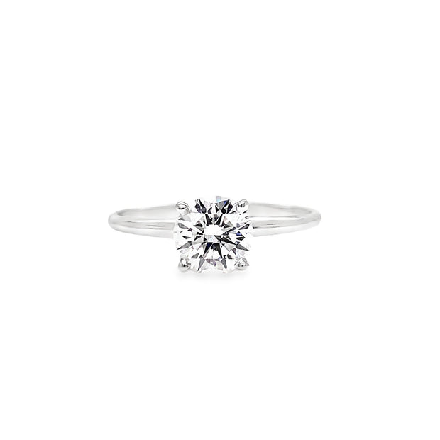 14K White Gold 1.00ct Round Solitaire Laboratory Grown Diamond Engagement Ring