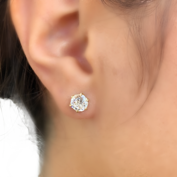 14K Yellow Gold 2.17 Carat Lab Grown Diamond Studs