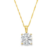 14K Yellow Gold 2.00CT Round Laboratory Grown Diamond Pendant