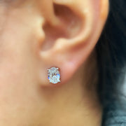 14K White Gold 2.00tw Oval Laboratory Grown Diamond Studs