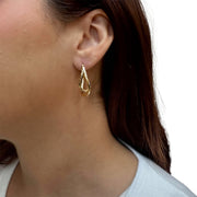 14K Yellow Gold Twisted Hoop Earrings